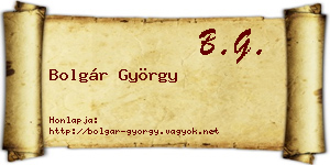 Bolgár György névjegykártya