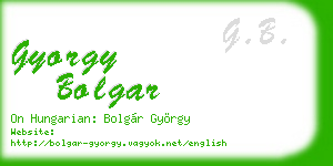 gyorgy bolgar business card